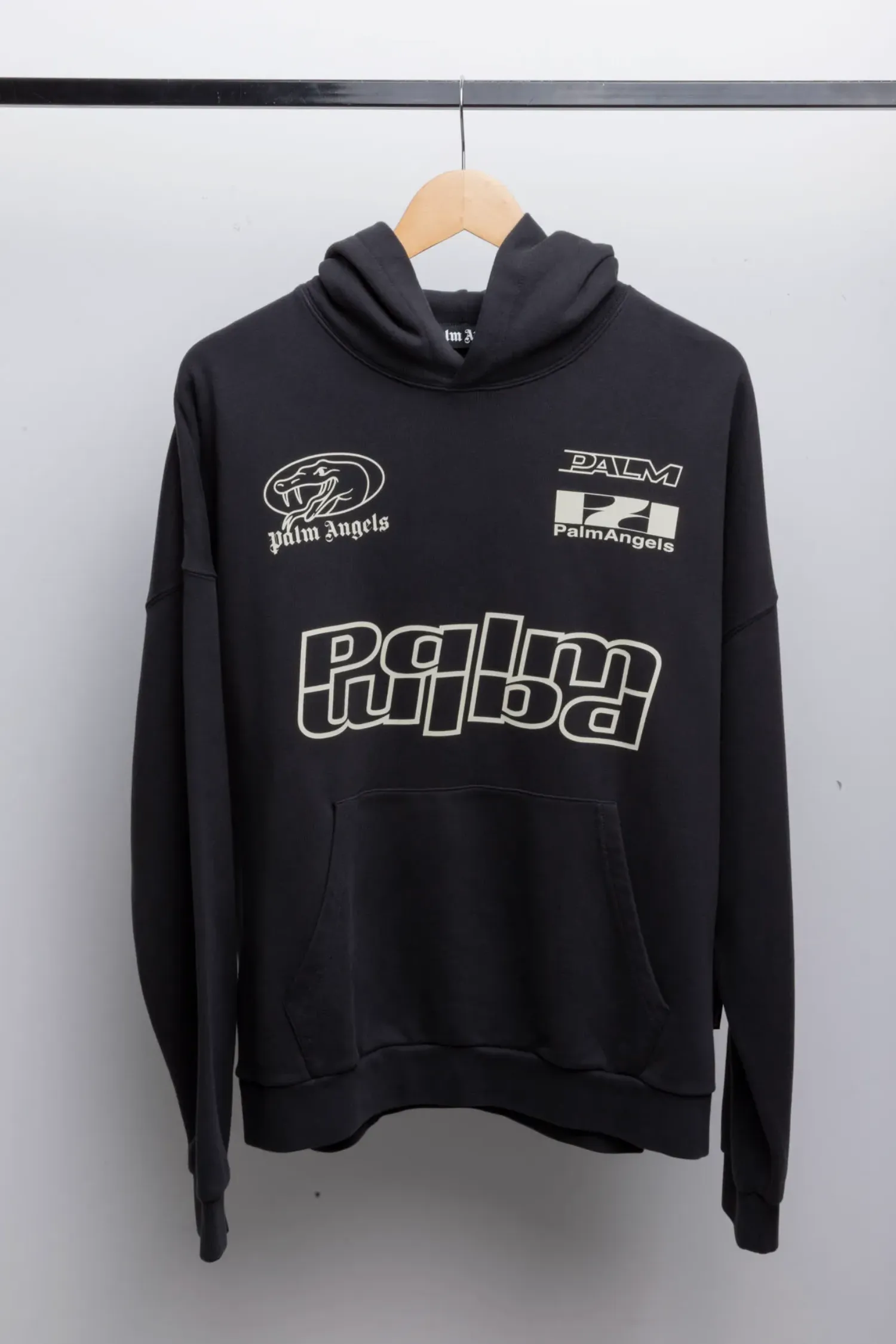 Moletom Palm Angels LNY_Hoody Black Off White — P, Novo