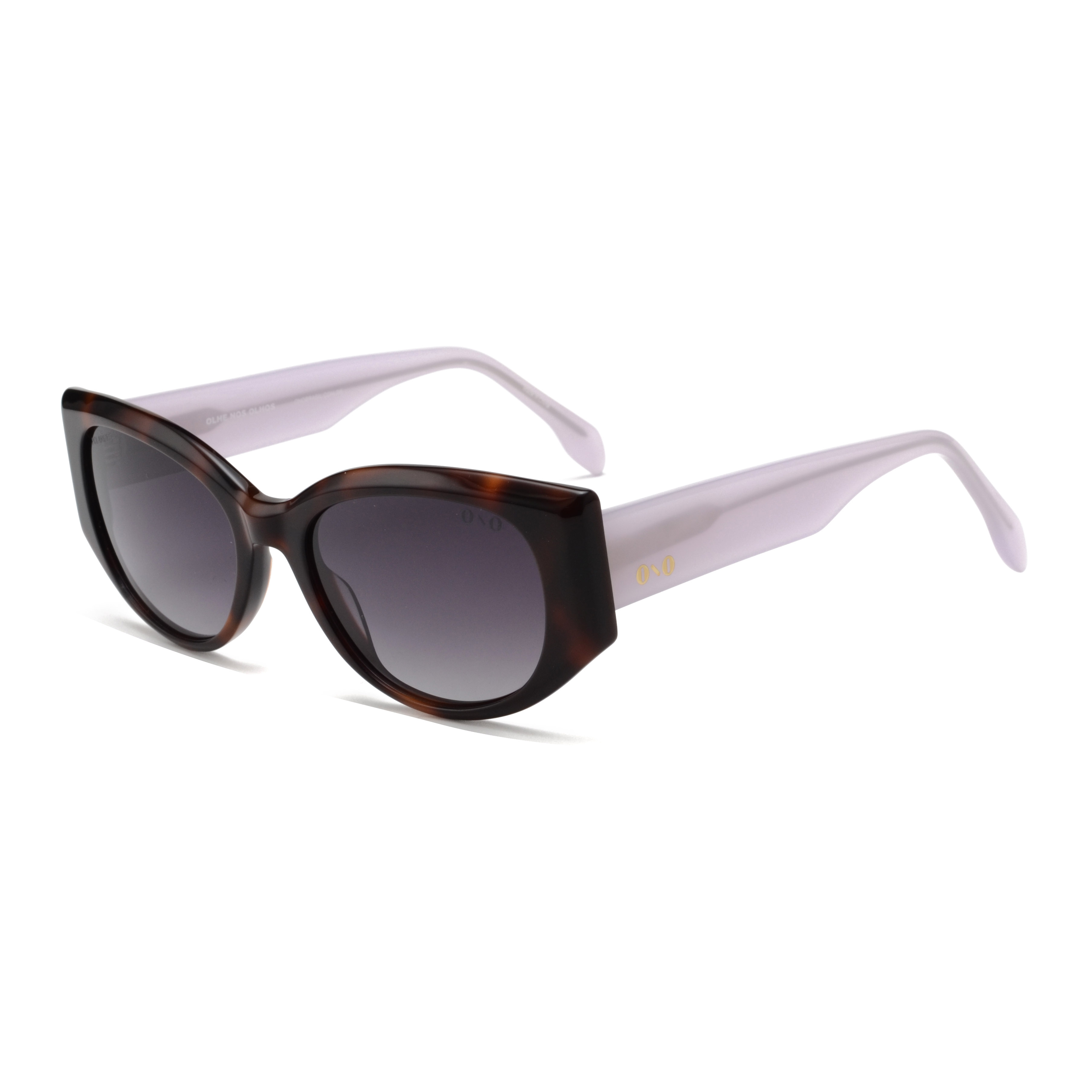 Óculos de Sol Ono ON0014S Feminino Oval Acetato Tartaruga Com Haste Lilás 54 Óculos de Sol Ono ON0010S Unissex Retangular Poliamida Injetada Cinza Escuro Com Lente Verde Espelhada