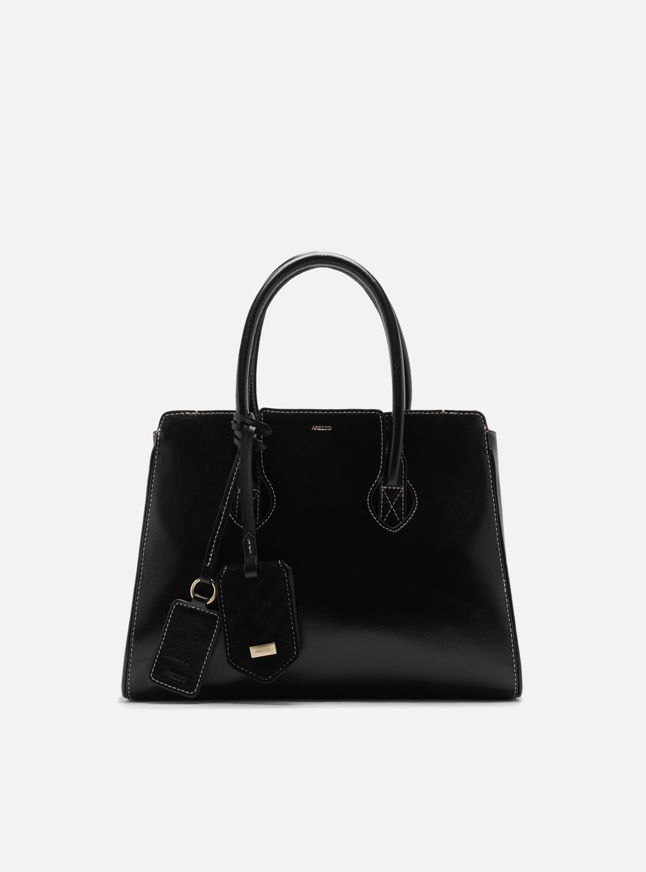 Bolsa Tote Preta Couro Heritage Média