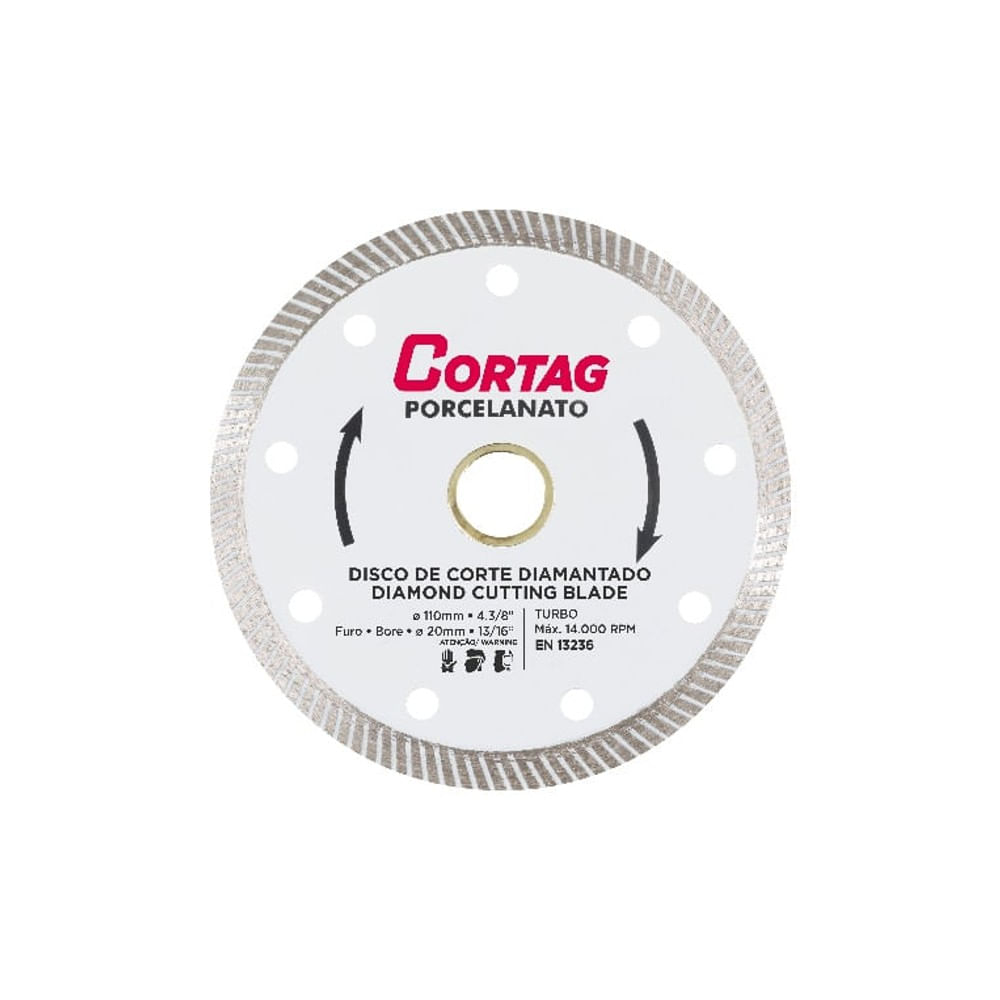 Disco Diamantado Porcelanato Plus 110mm Cortag
