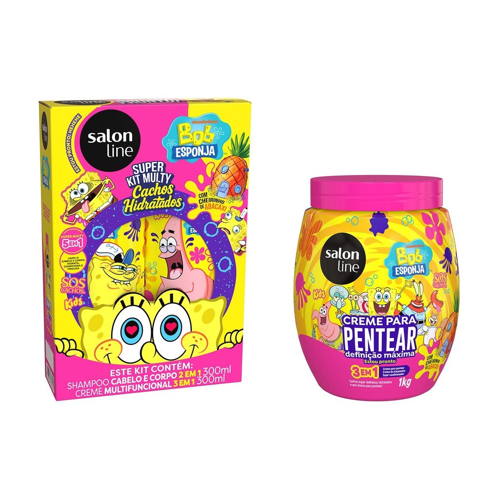 Kit Desembaraço SOS Cachos Kids Bob Esponja