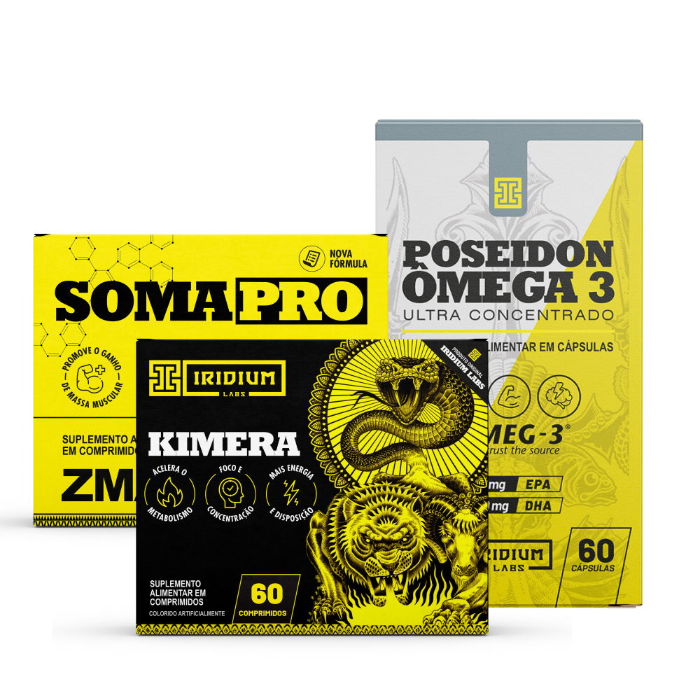 Kit Kimera Thermo e Ômega 3 Poseidon e Soma Pro ZMA Iridium Labs