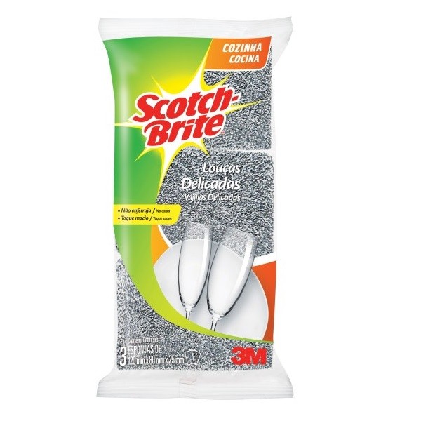 Foto 2 de Esponja Prateada SCOTCH-BRITE 3M ANTI Risco 3 UNID