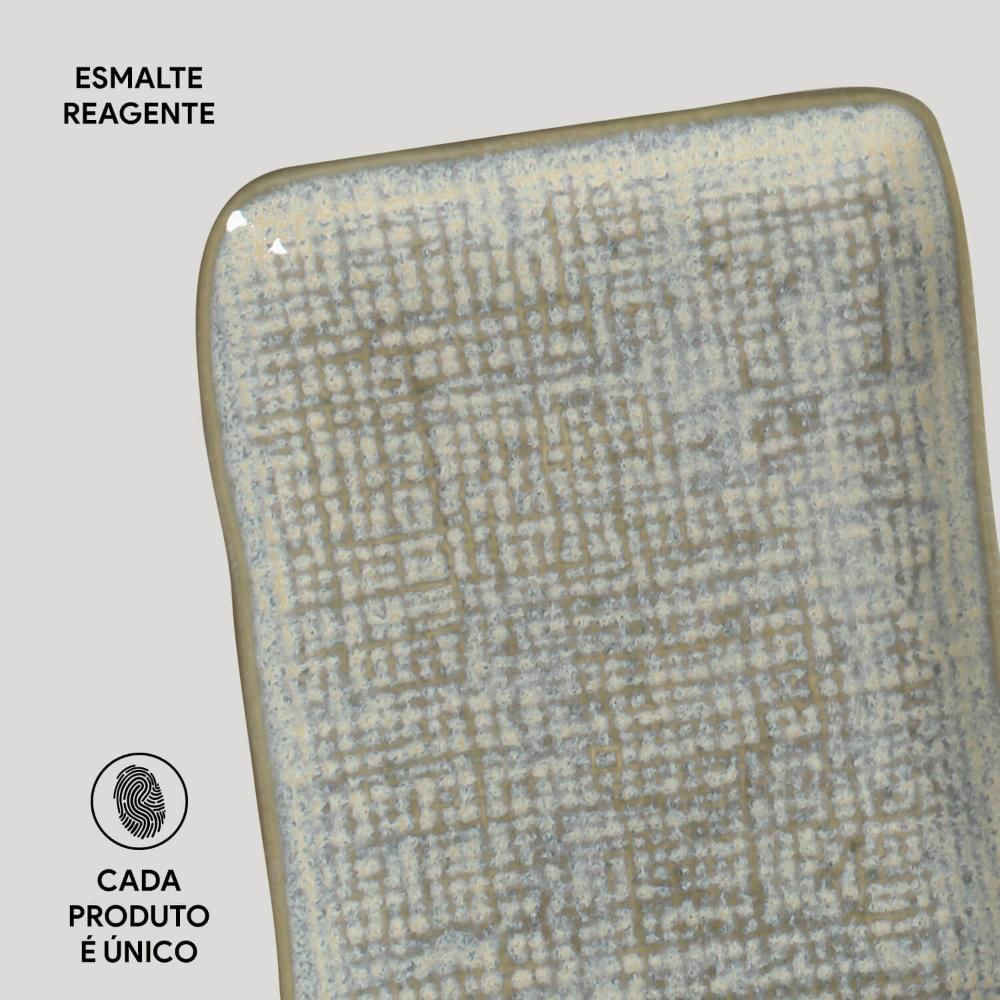 Foto 5 de Conjunto com 4 Travessas Retangular Pequena Juta Green Granite 18x14cm