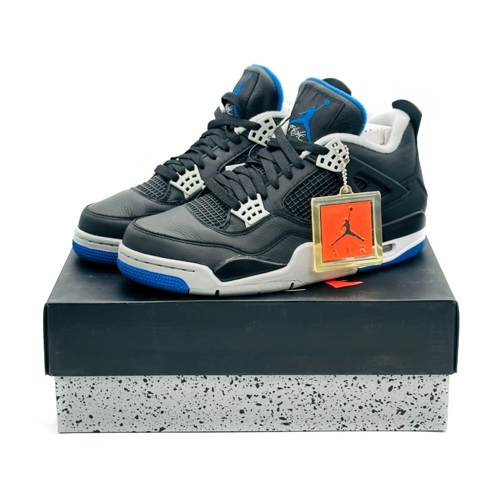 Air Jordan 4 Retro Motorsports Black Blue — 38 / 43, Novo