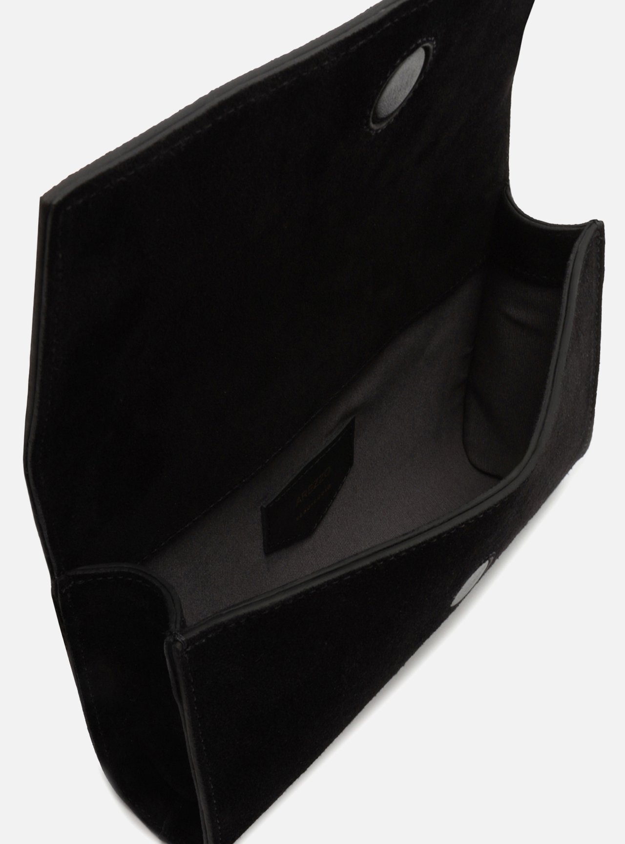 Foto 4 de Bolsa Clutch Preta Camurça Pequena Cordão