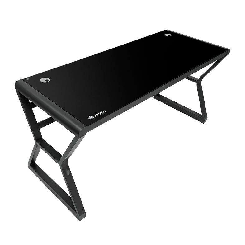 Mesa para Escritório Zinnia Aurea A160, Vidro Temperado, 160cm, Preto, ZNO-ARA-BK02