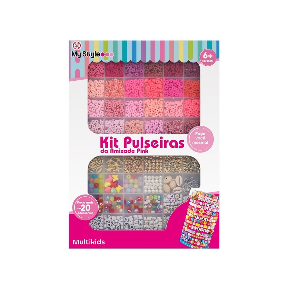 Kit Pulseiras da Amizade Pink My Style Multikids - BR2315 BR2315