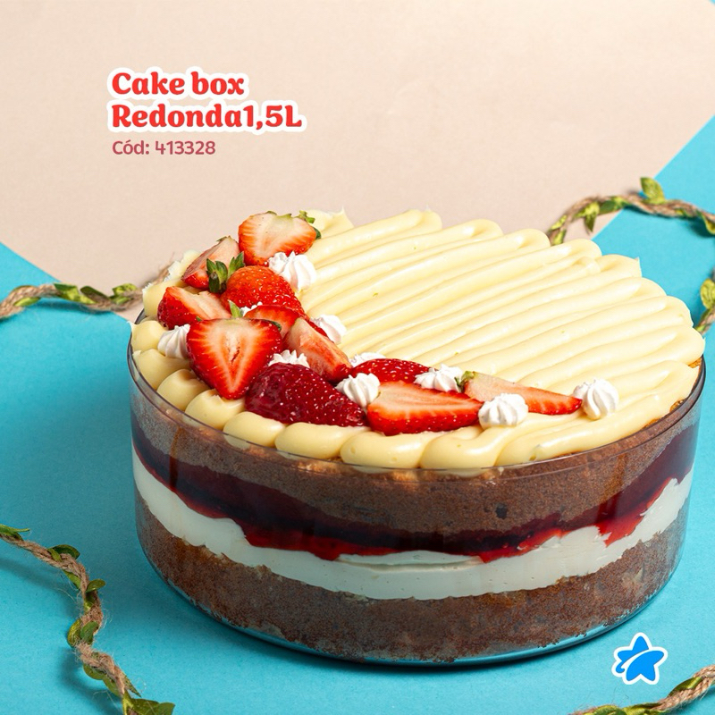 Foto 2 de 1~5 CAKE BOX REDONDA BLUESTAR CAIXA REDONDA 1.500 ml e 2.000 ml (CHOCO)