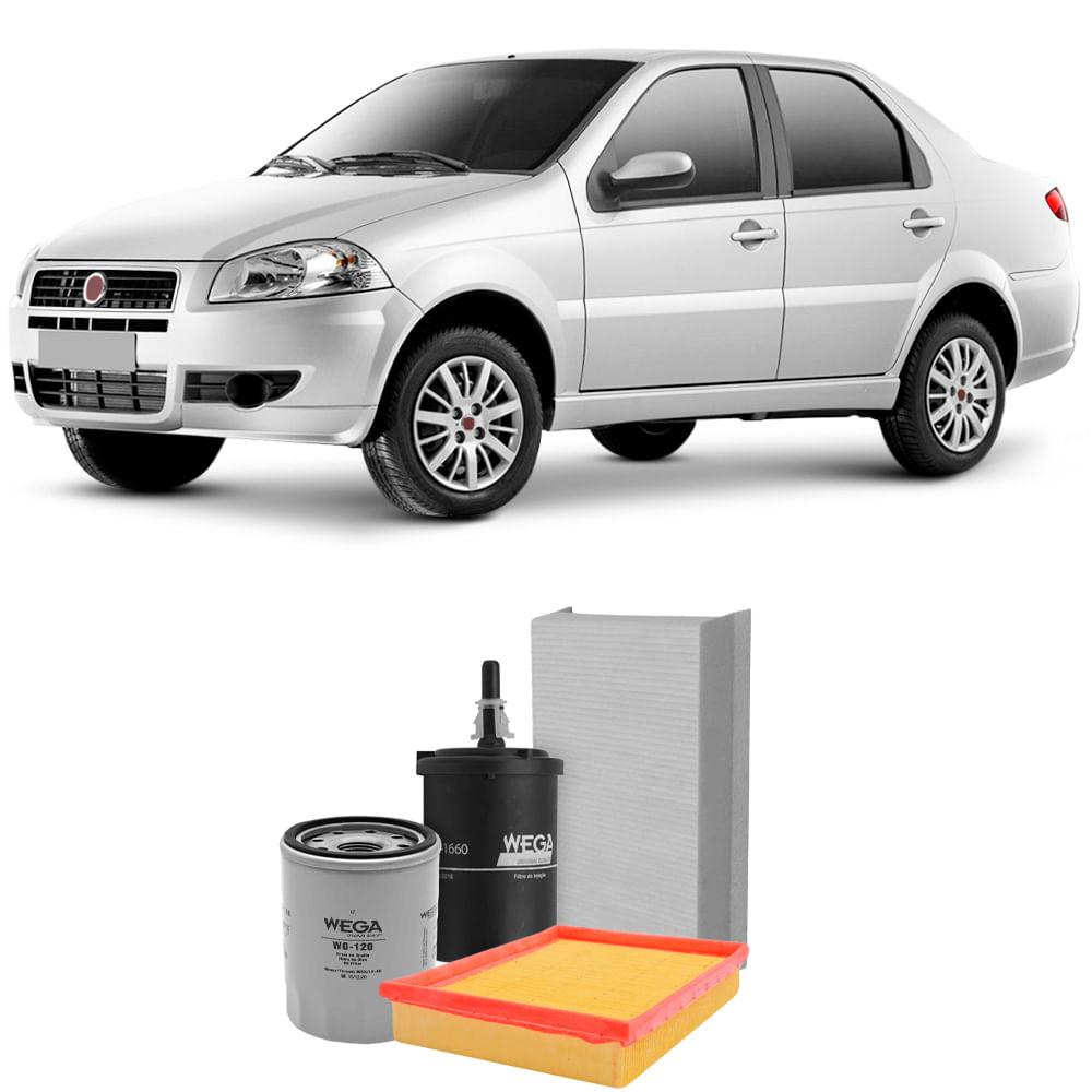 Foto 2 de Kit Troca De Filtros Siena Strada 1.4 8v Flex 2007 A 2012