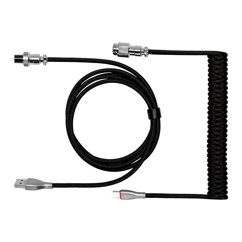 Cabo USB-A Para Tipo C Pichau Meduza B, Trancado, Nylon, GX12, Preto, PCH-MB-01