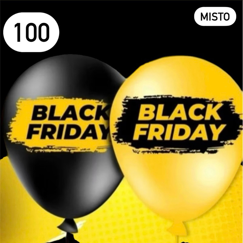 Foto 2 de 100 Balão Bexiga Black Friday Amarelo Preto N11 (CHOCO)