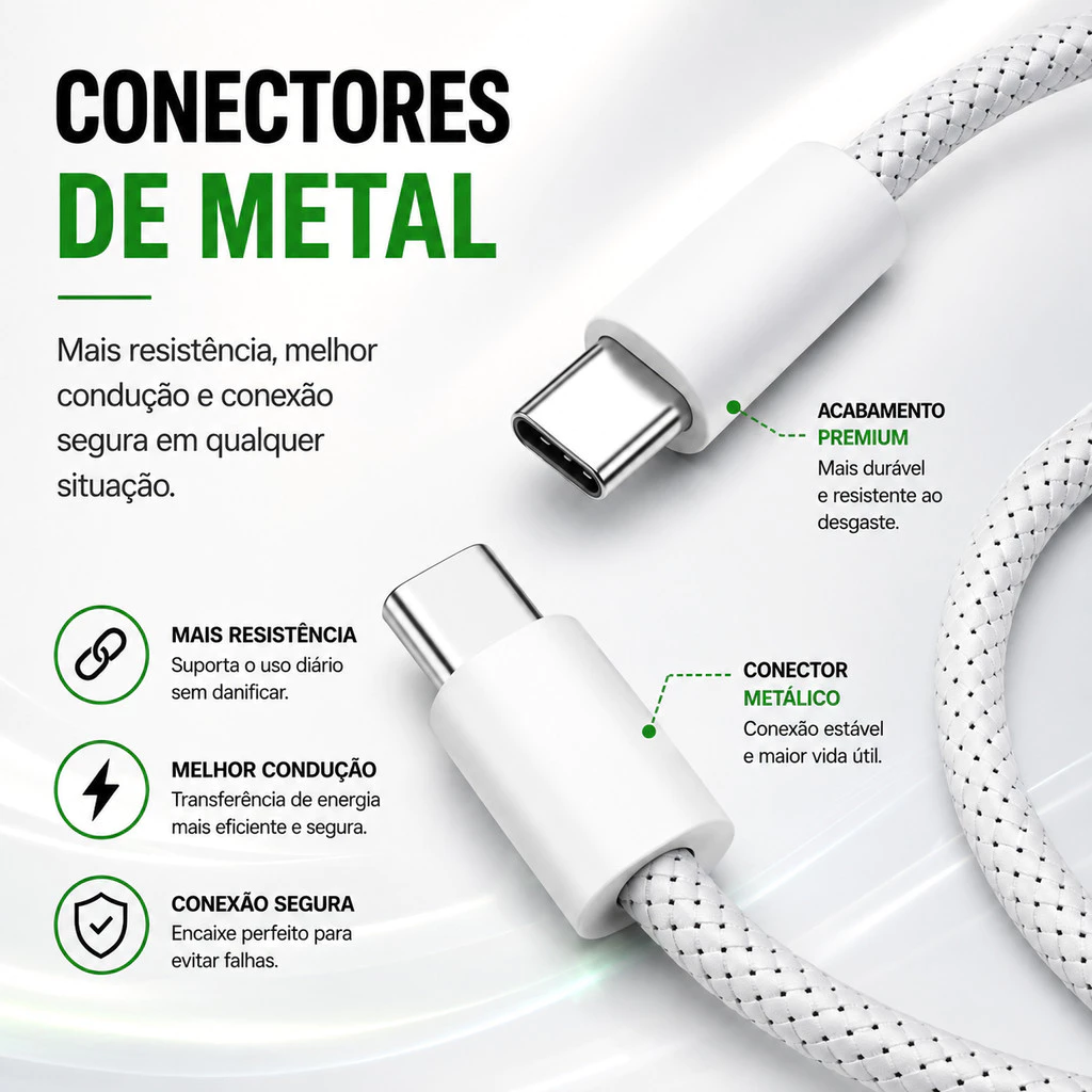 Foto 4 de Cabo de iPhone 60W PD USB C Cabo tipo C Para iPhone 15 16