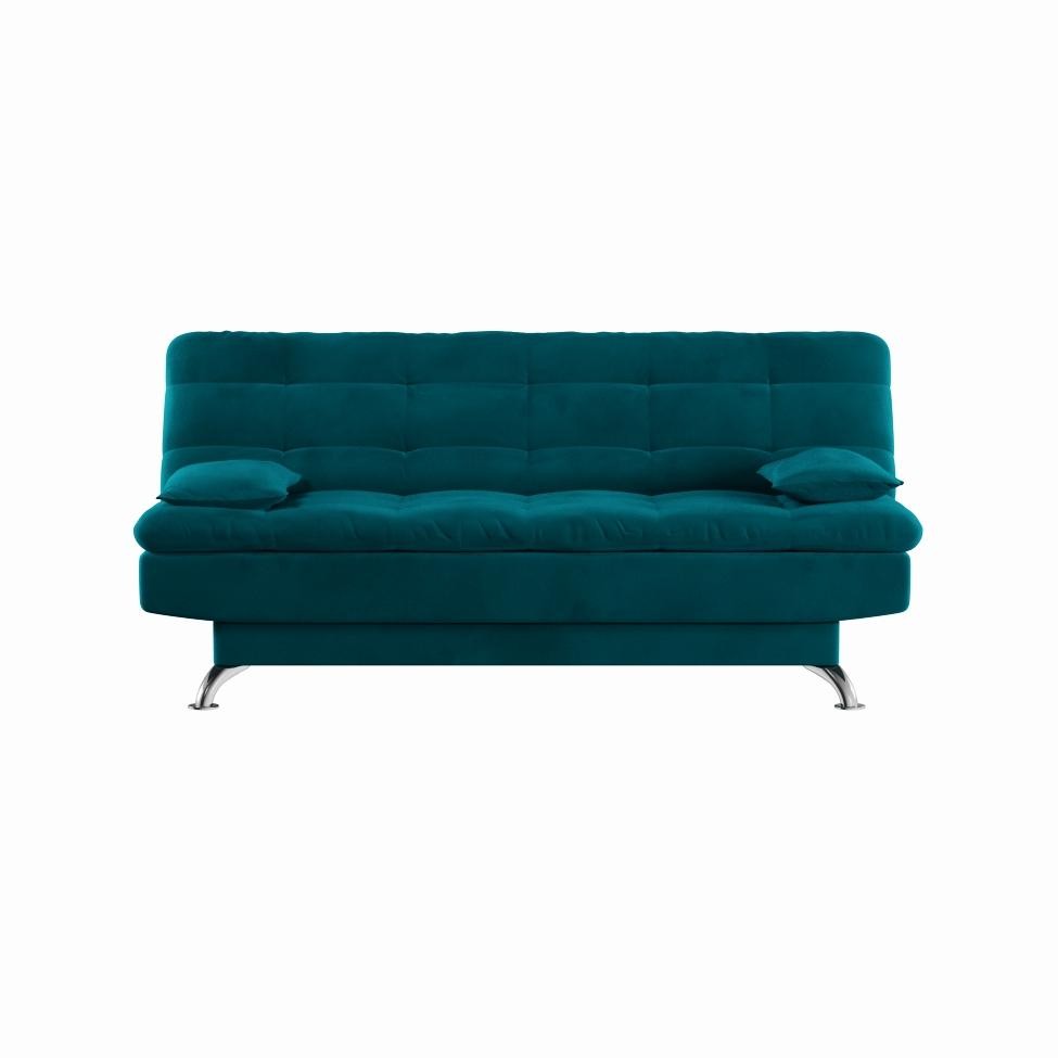 Foto 2 de Sofá-Cama Casal 3 Lugares Superior Suede Azul Turquesa