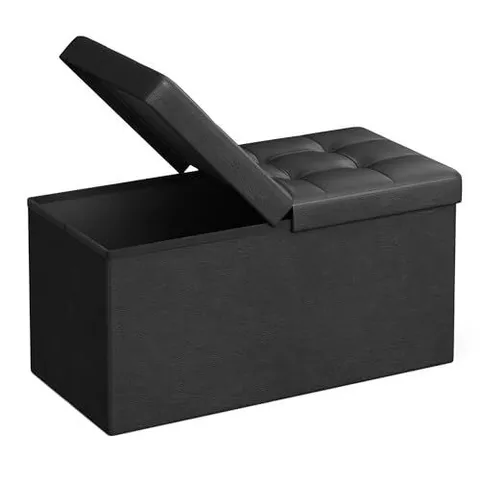 Banco Baú Armazenamento 76 cm Preto