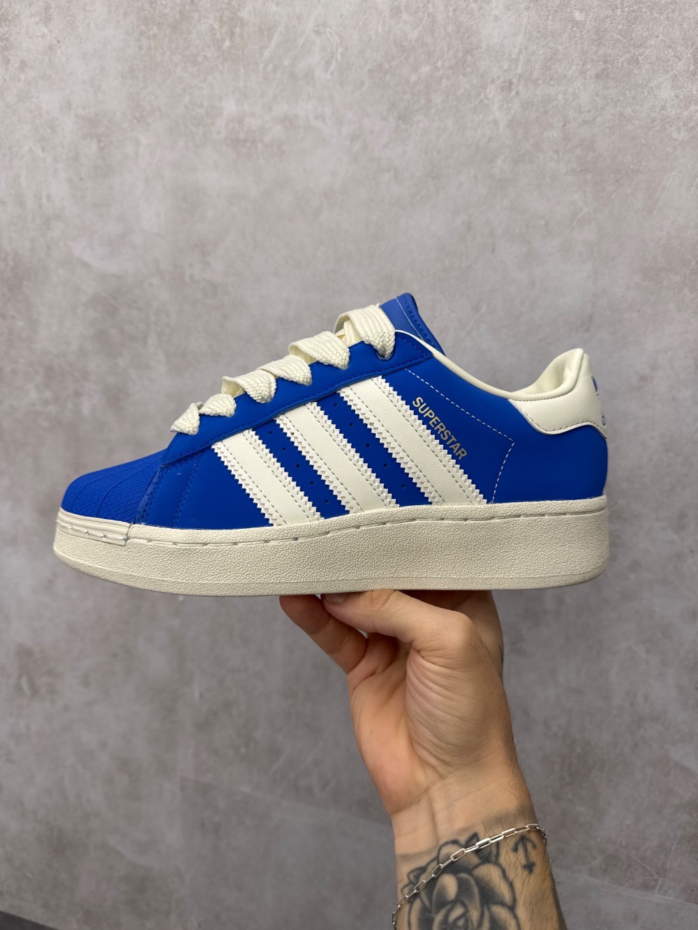 adidas Superstar XLG Blue Off White Cloud White — 34 / 35 / 36 / 37, Novo