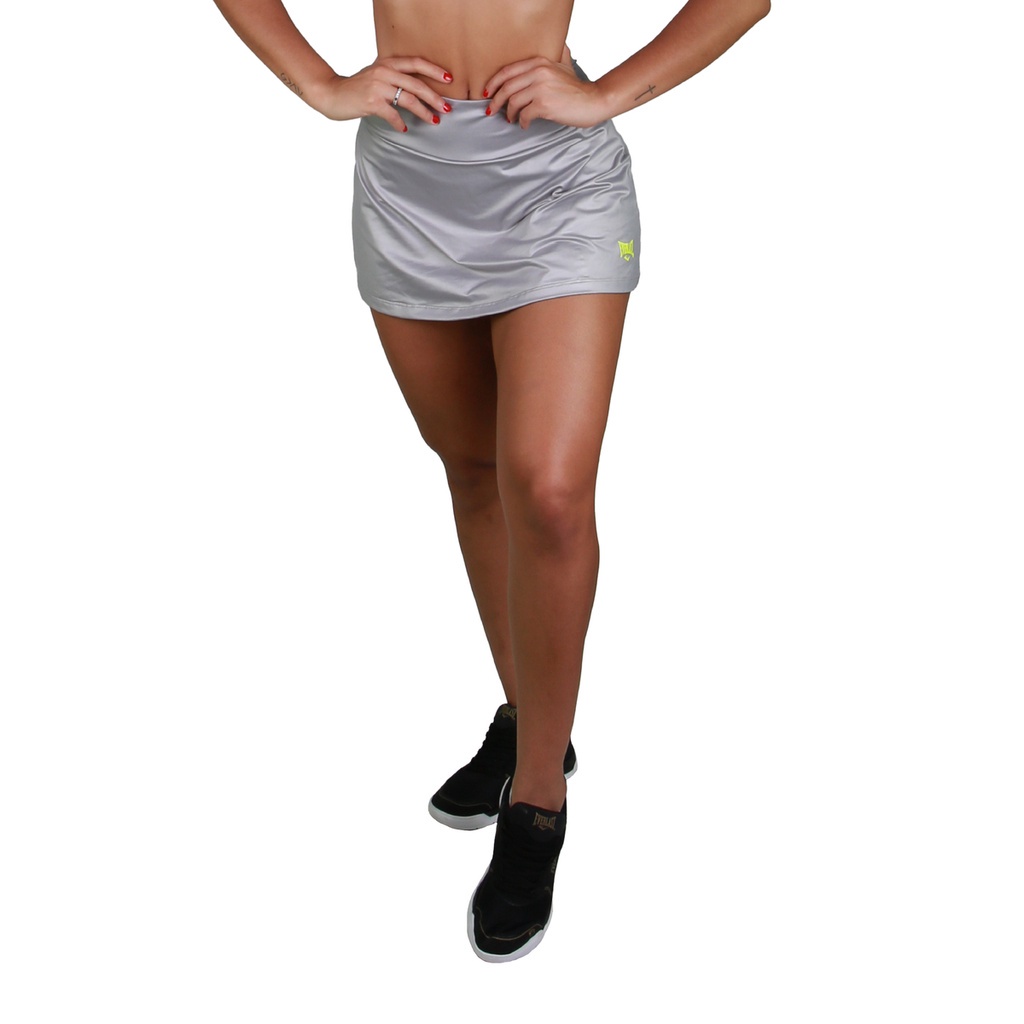 Shorts Saia Básica Everlast Cirrê Prata / Lima