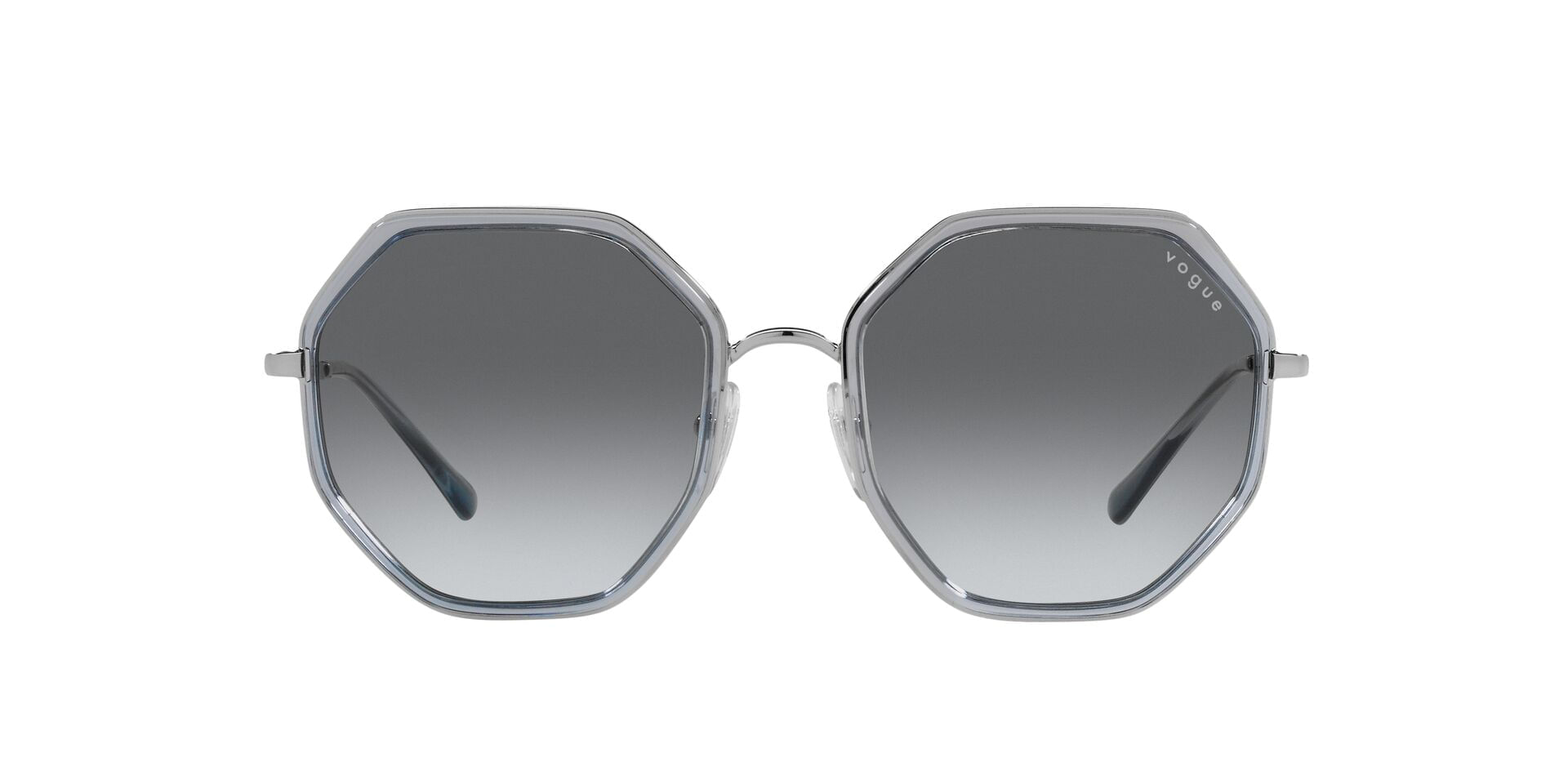 Óculos de Sol Feminino Vogue Hexagonal VO4224S Cor Prata e Azul Óculos de Sol Feminino Vogue Hexagonal VO4224S Cor Prata e A