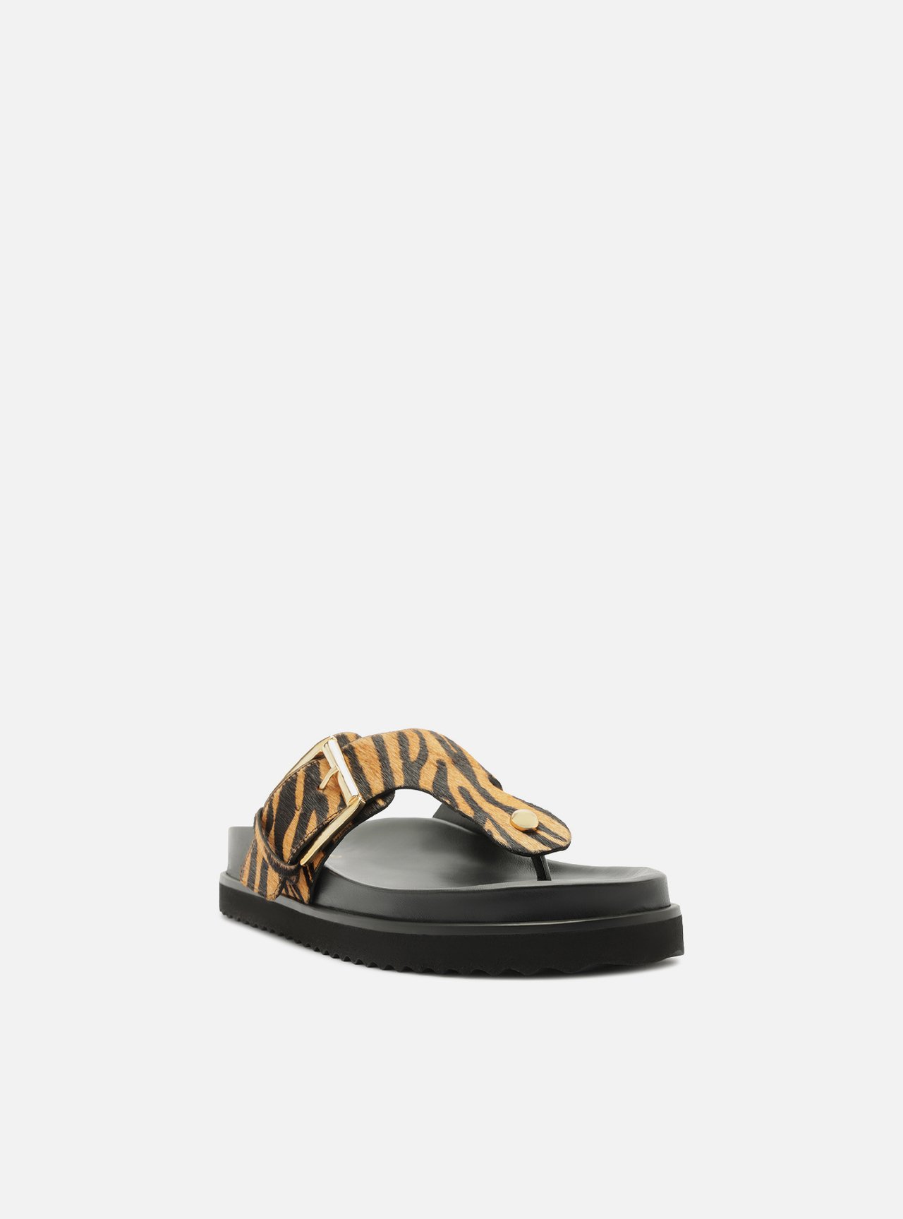Foto 2 de Papete Animal Print Couro Plataforma Fivela