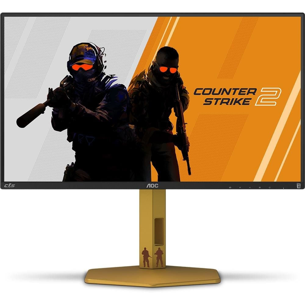 Monitor Gamer 24,5" LED AOC AGON Counter Strike 2 CS25G/78 Full HD 310Hz Preto e Dourado