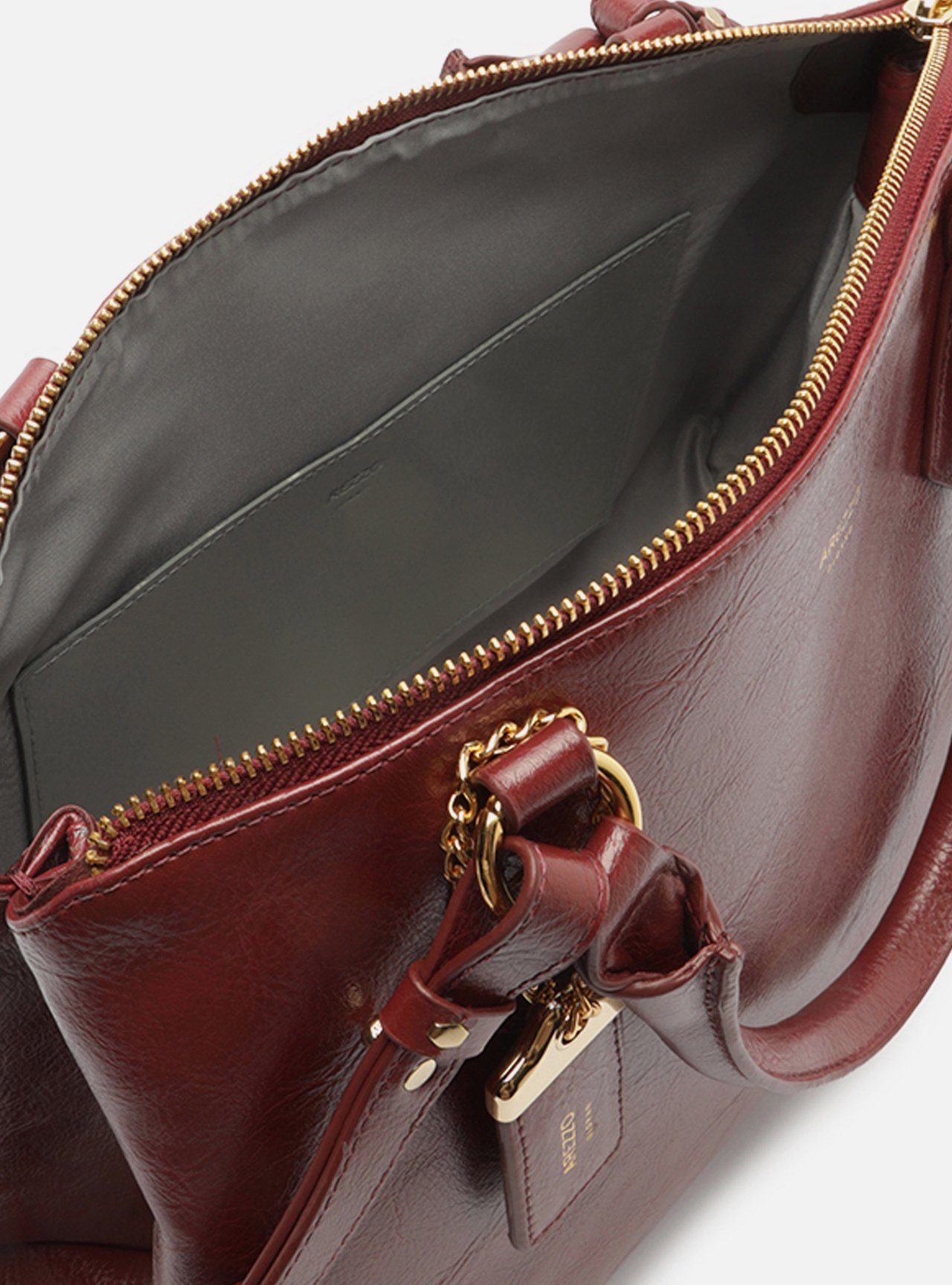 Foto 4 de Bolsa Tote Bordô Média Metais
