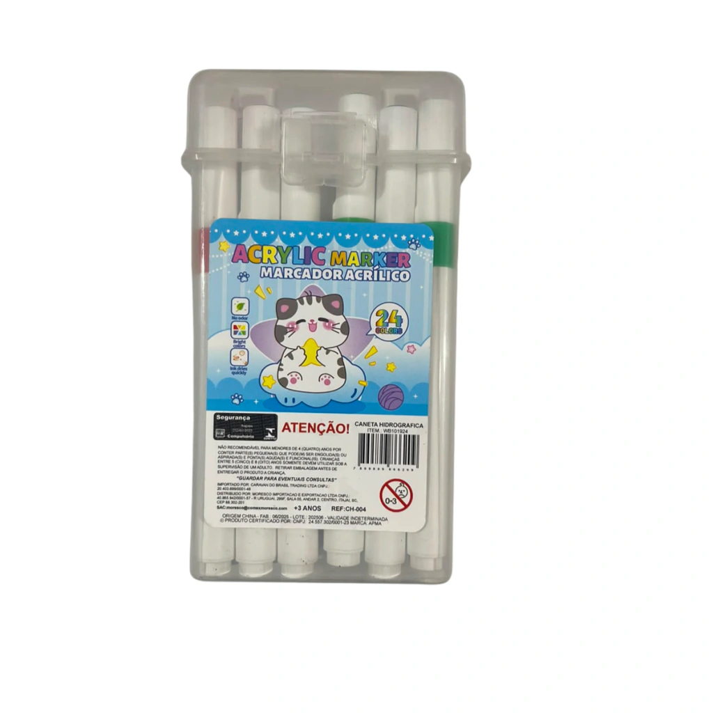 Caneta Acrylic Marker 24 Cores Marcador De Tinta Acrilica