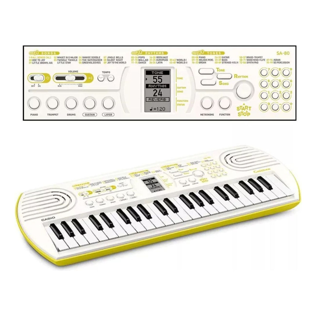 Foto 2 de Teclado Infantil Casio Casiotone SA-80 com 44 Teclas