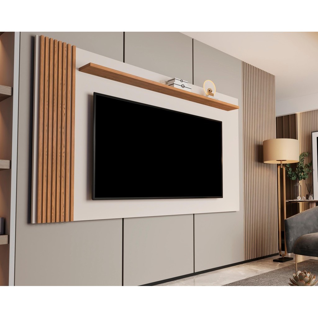 Painel Ripado para Tv até 70 Polegadas Grécia 180cm