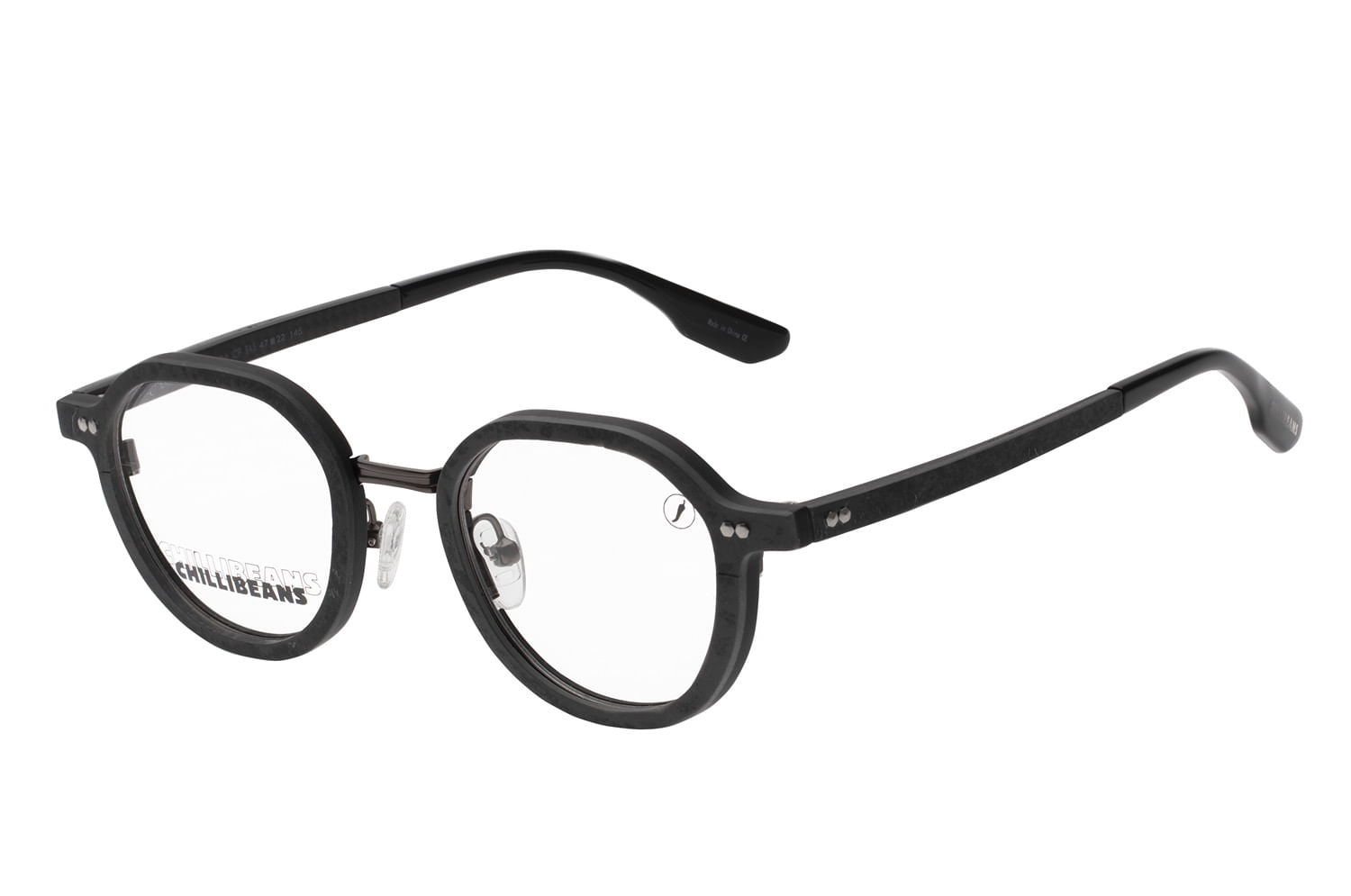 Armação Para Óculos De Grau Unissex Premium Edition Redondo Cinza LV.MT.0635.0404 M