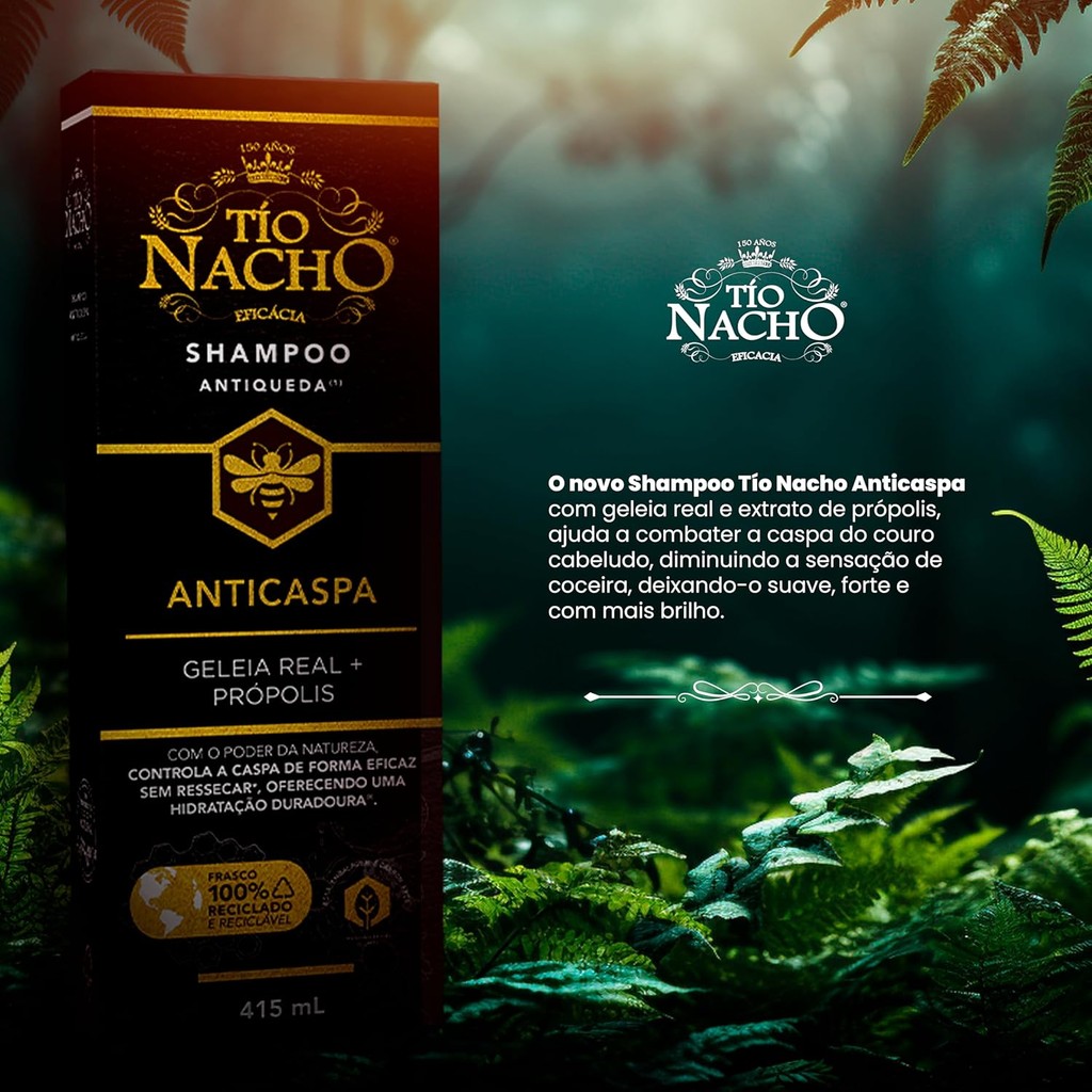 Foto 2 de SHAMPOO ANTICASPA ANTIQUEDA TIO NACHO 415ML