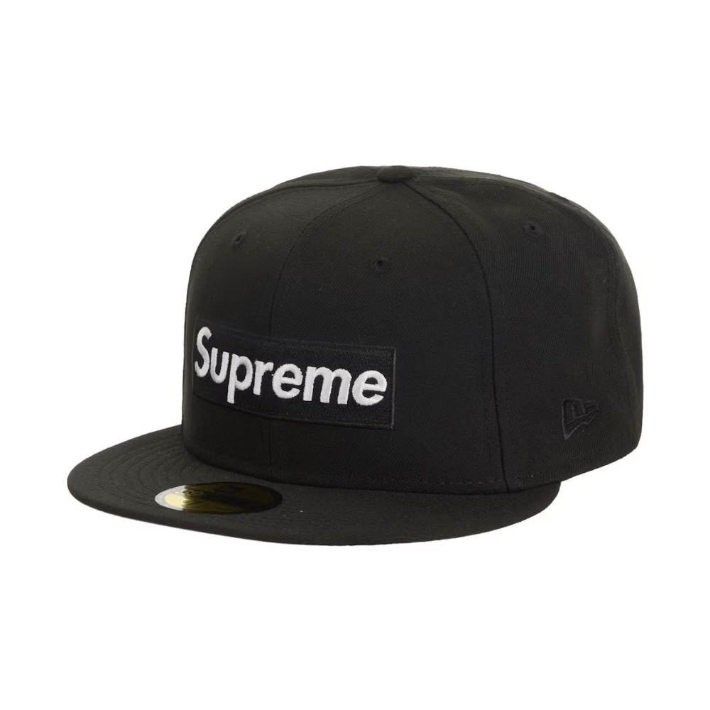 New Era x Supreme Boné Sharpie Box Logo Fitted Black — 7-1/4 / 7-3/4, Novo