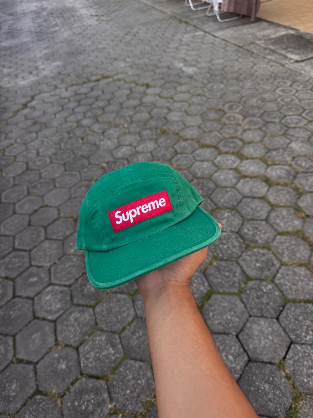 Boné Supreme Washed Chino Twill Camp Green FW26-W1 — Único, Novo