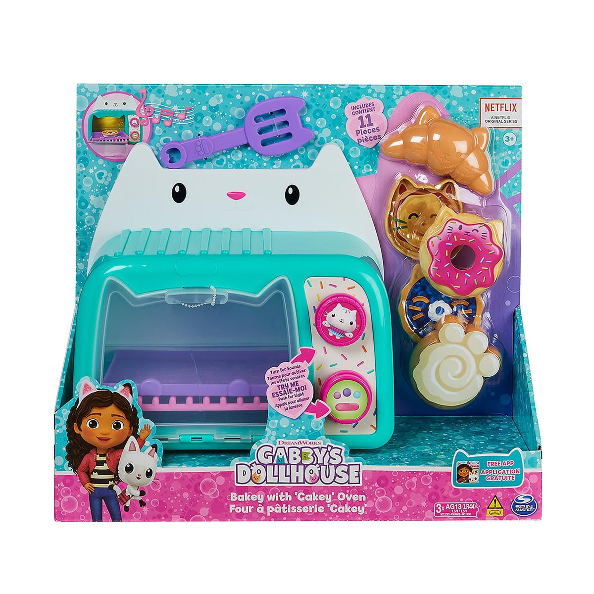 Forninho Do Cakey Cat Com Luz E Som - Gabby'S Dollhouse