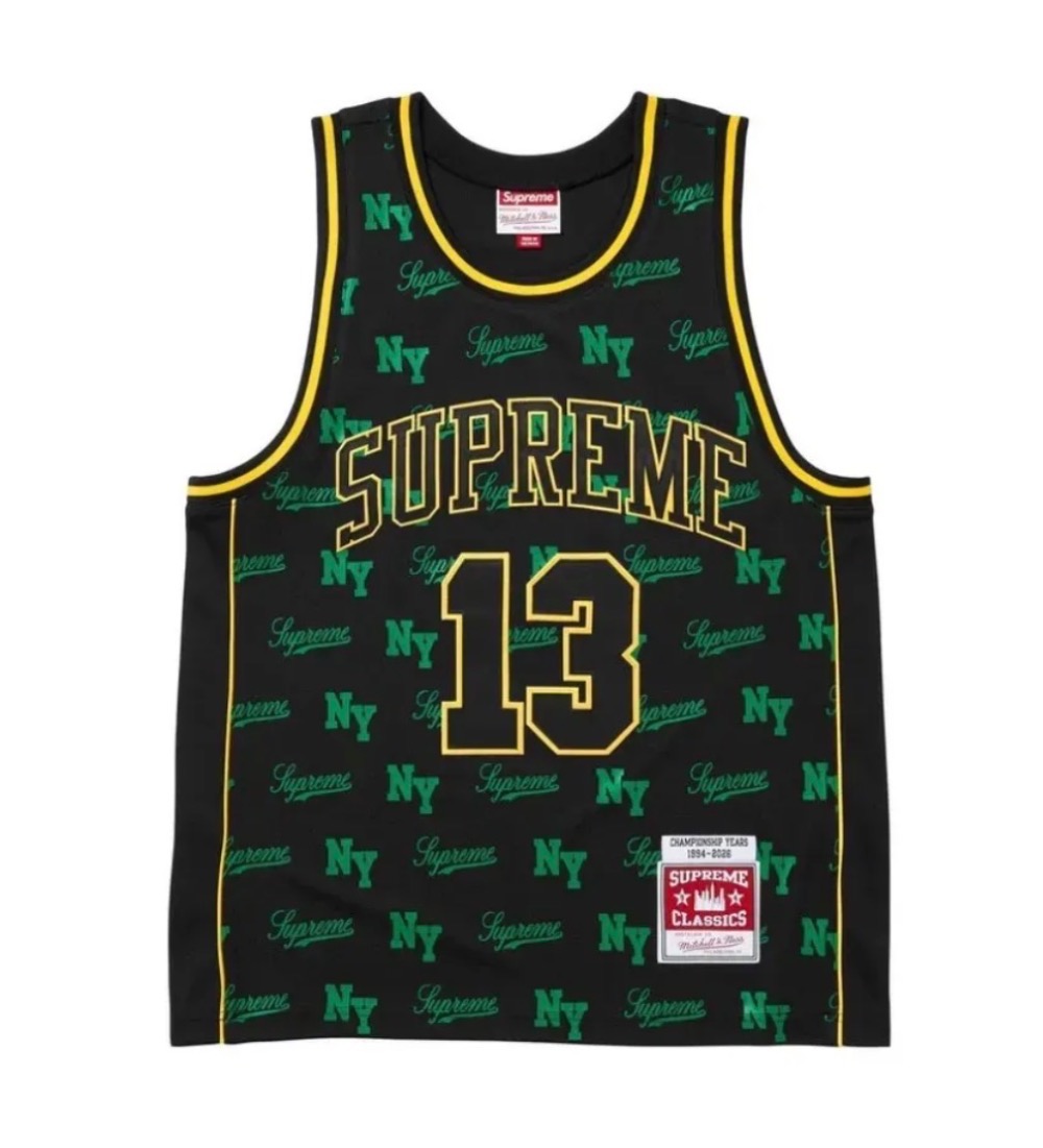 Mitchell & Ness x Supreme Regata Monogram Basketball Jersey Black SS26-W11 — M, Novo