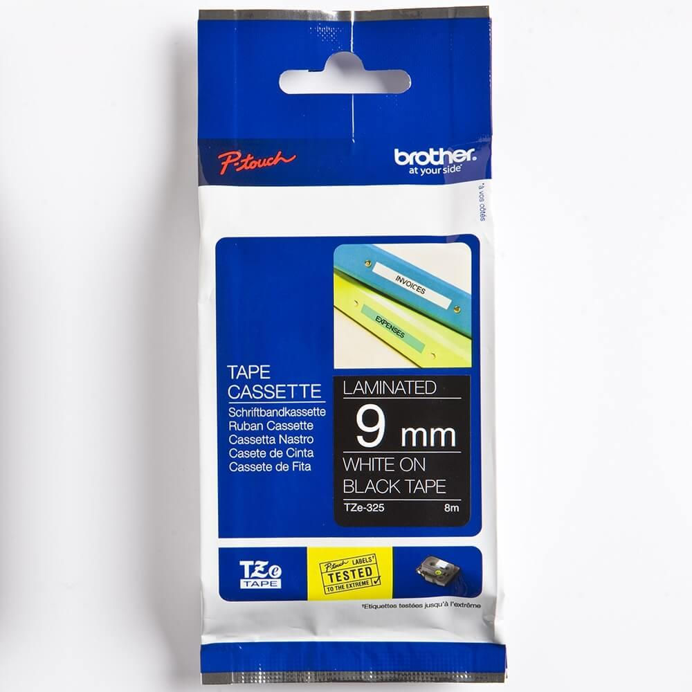 Foto 4 de Fita Brother TZE-325 9mm Branco/Preto
