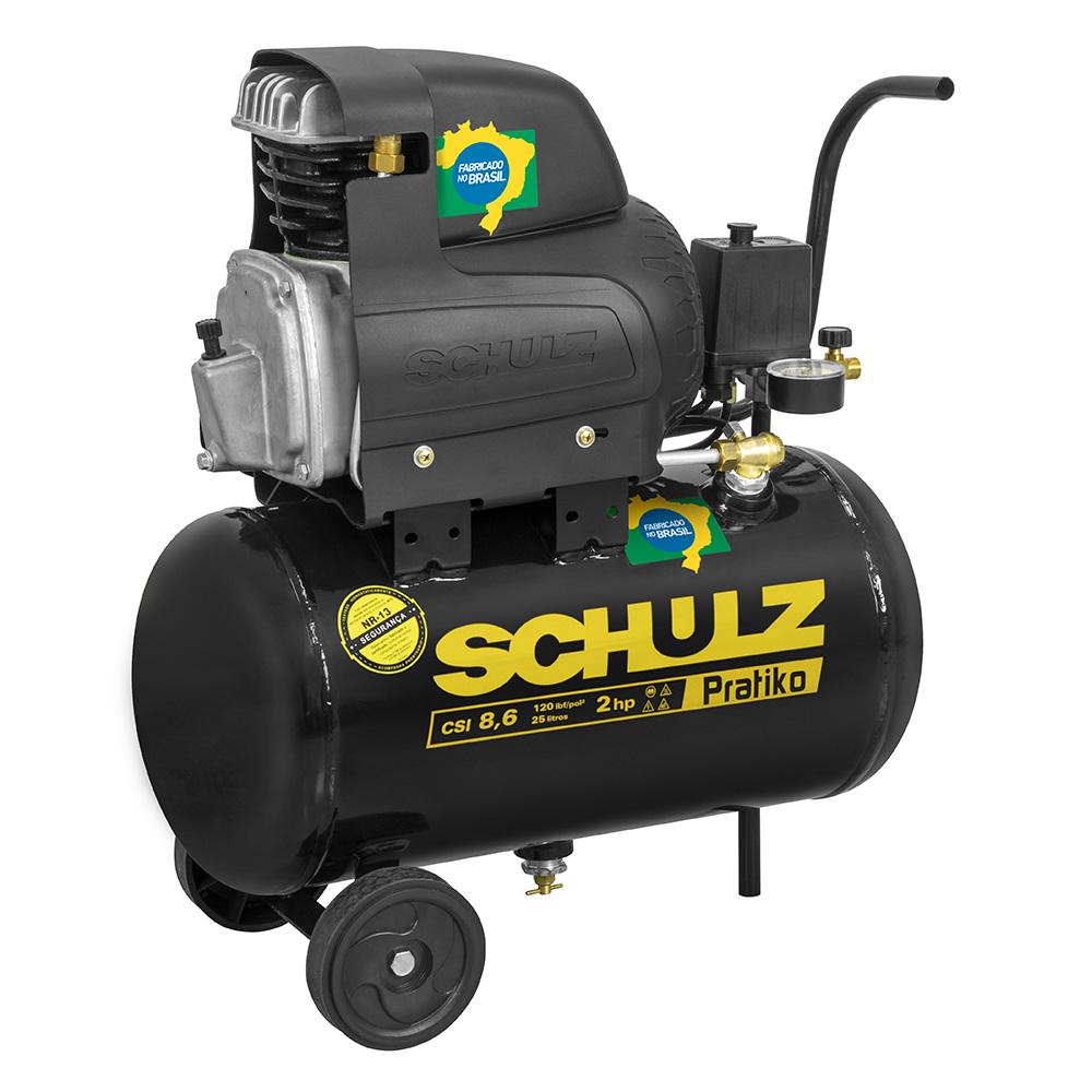 Compressor De Ar Pratiko Csi 8,6/ 25 Litros 2hp Schulz