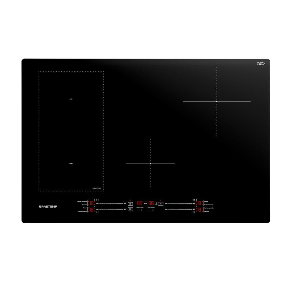 Cooktop 4 Bocas de Indução Brastemp com Flexizone Preto - BDJ77BE 220
