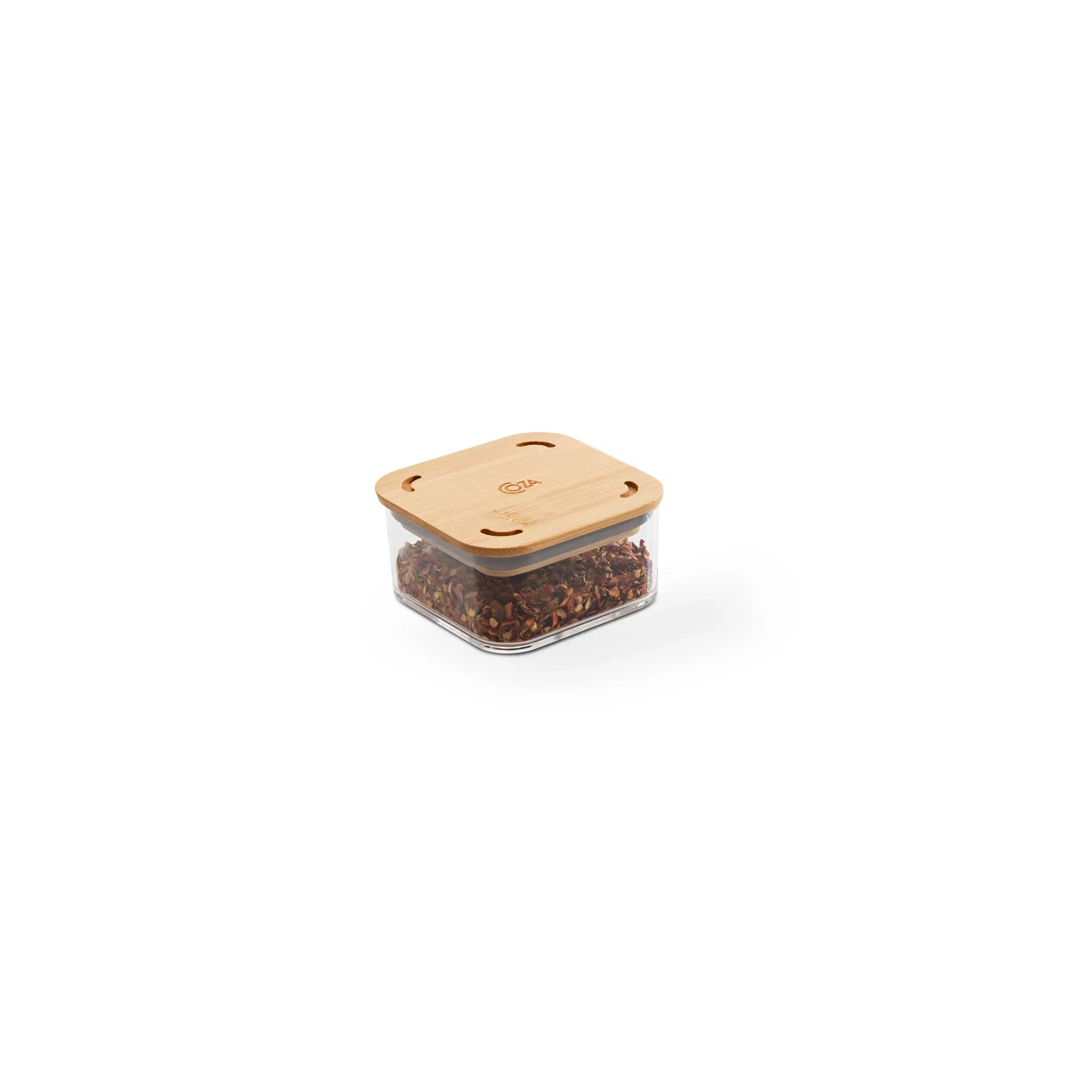 Pote Hermético Quadrado Coza Modo Bambu 230ml Cristal
