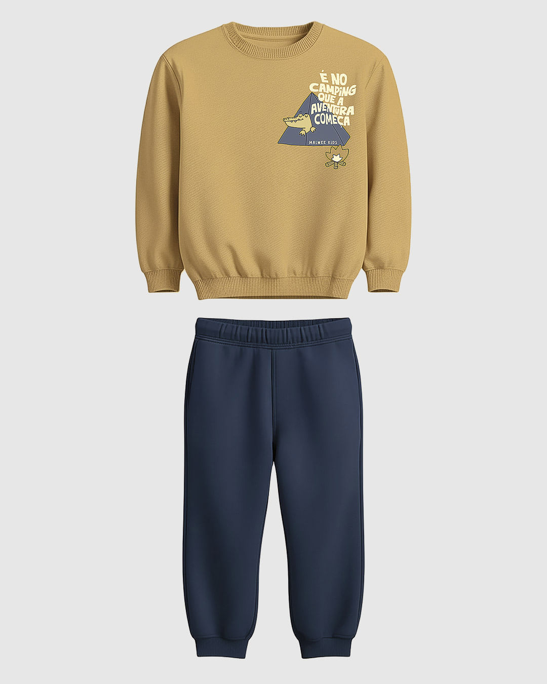 Conjunto Infantil Menino Blusão E Calça Em Moletom Flanelado Malwee Kids — Amarelo - 8