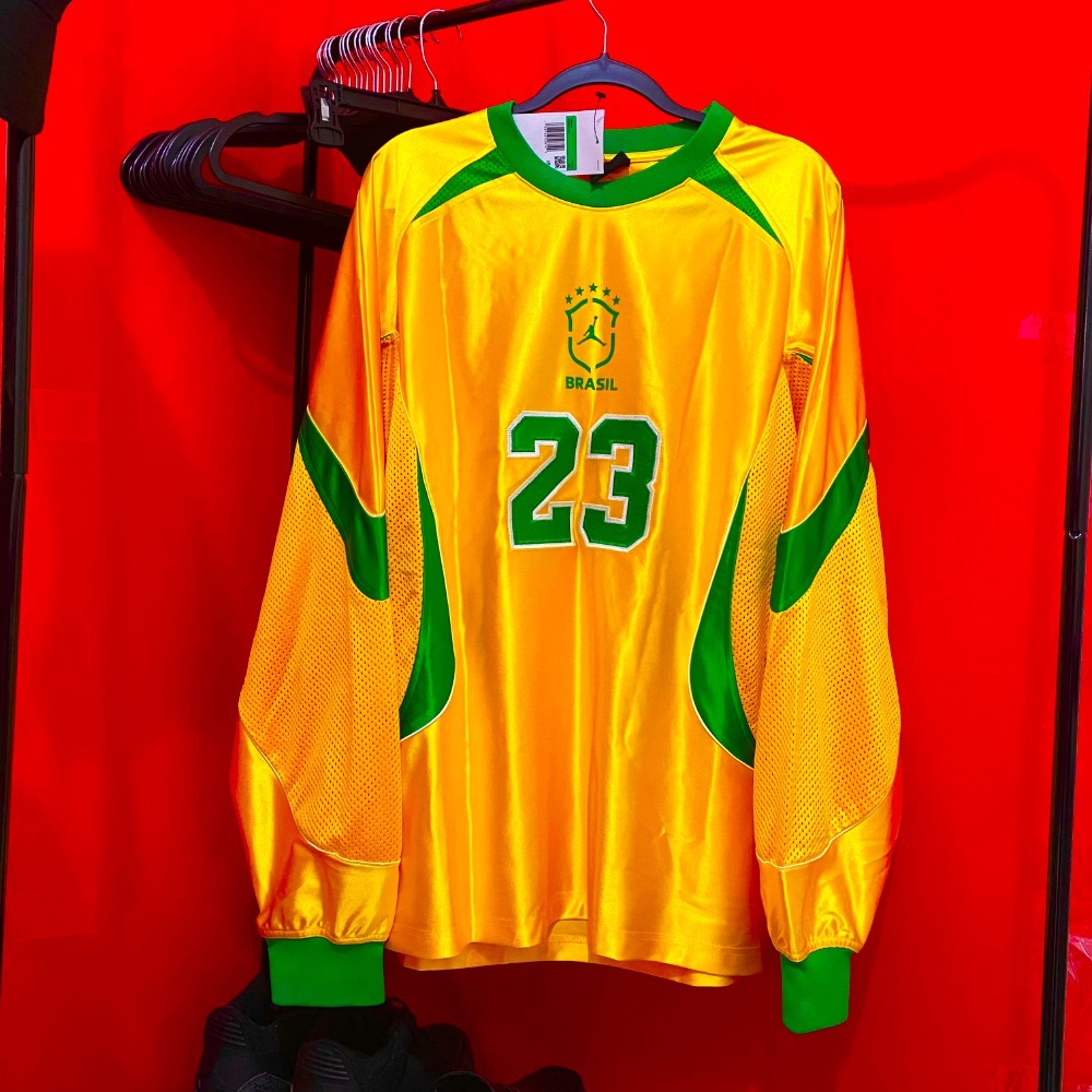 Camiseta Air Jordan Brasil Long Sleeve Goleiro Yellow — XG, Novo