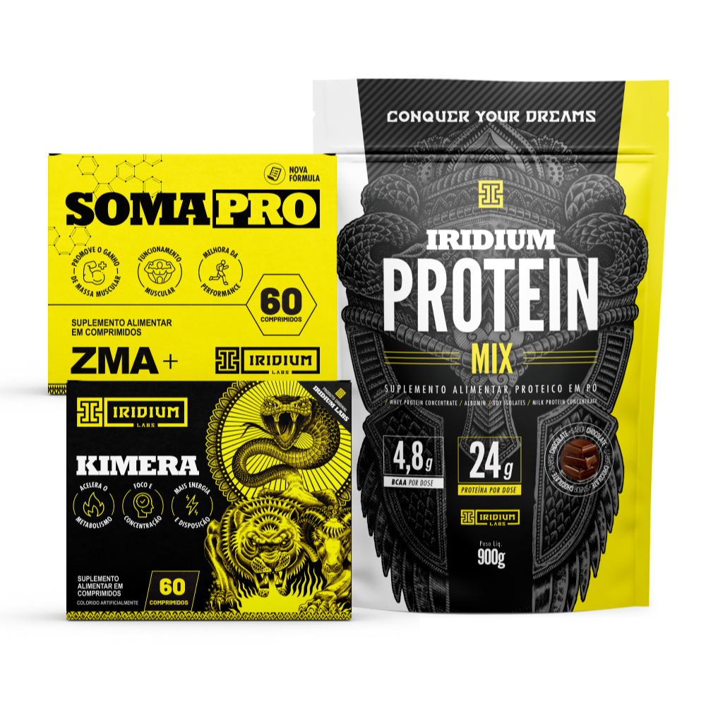 Kit Iridium Whey Protein Mix e Kimera Thermo e Soma Pro