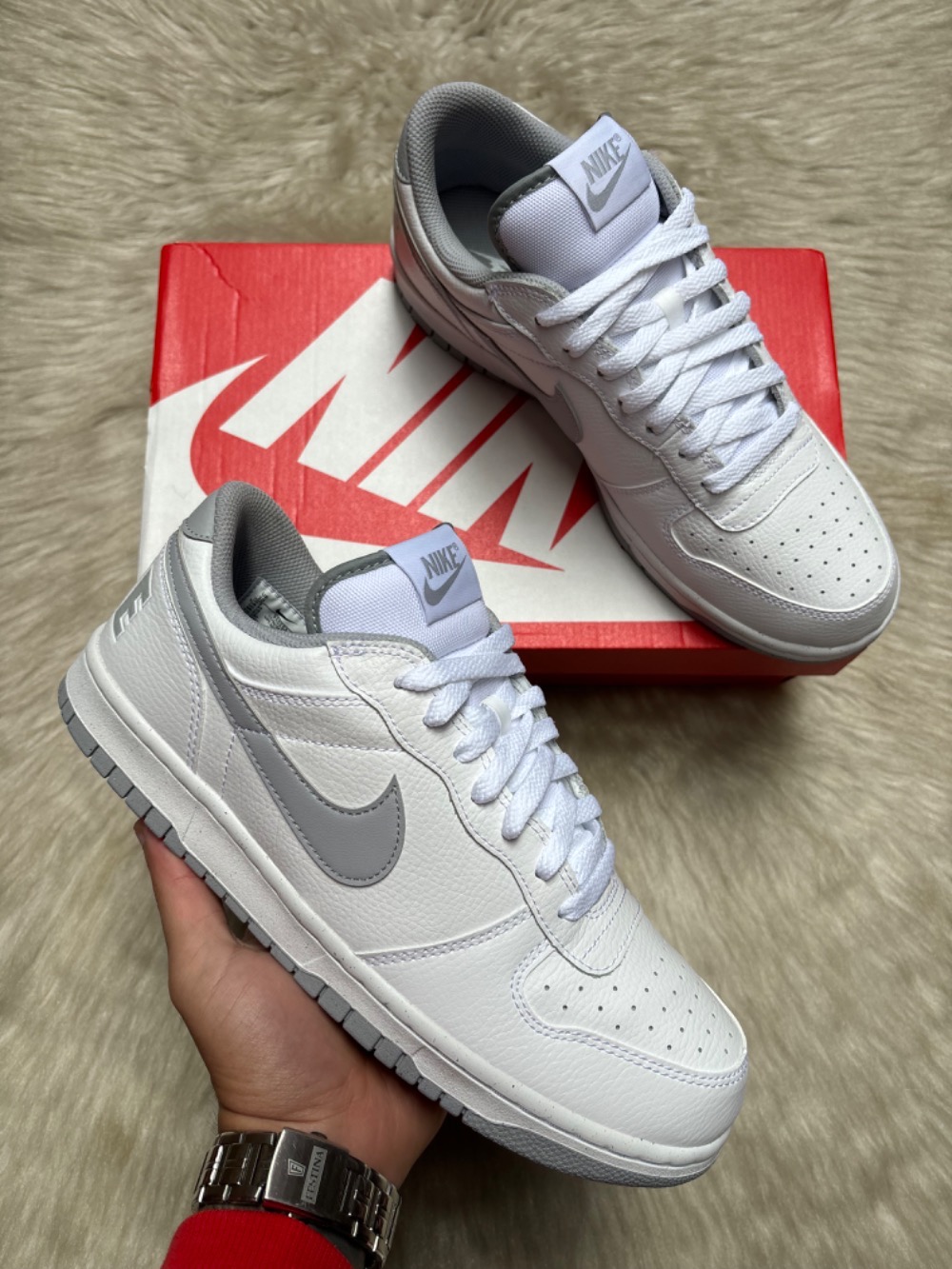 Nike Big Low White Wolf Grey — 42, Novo