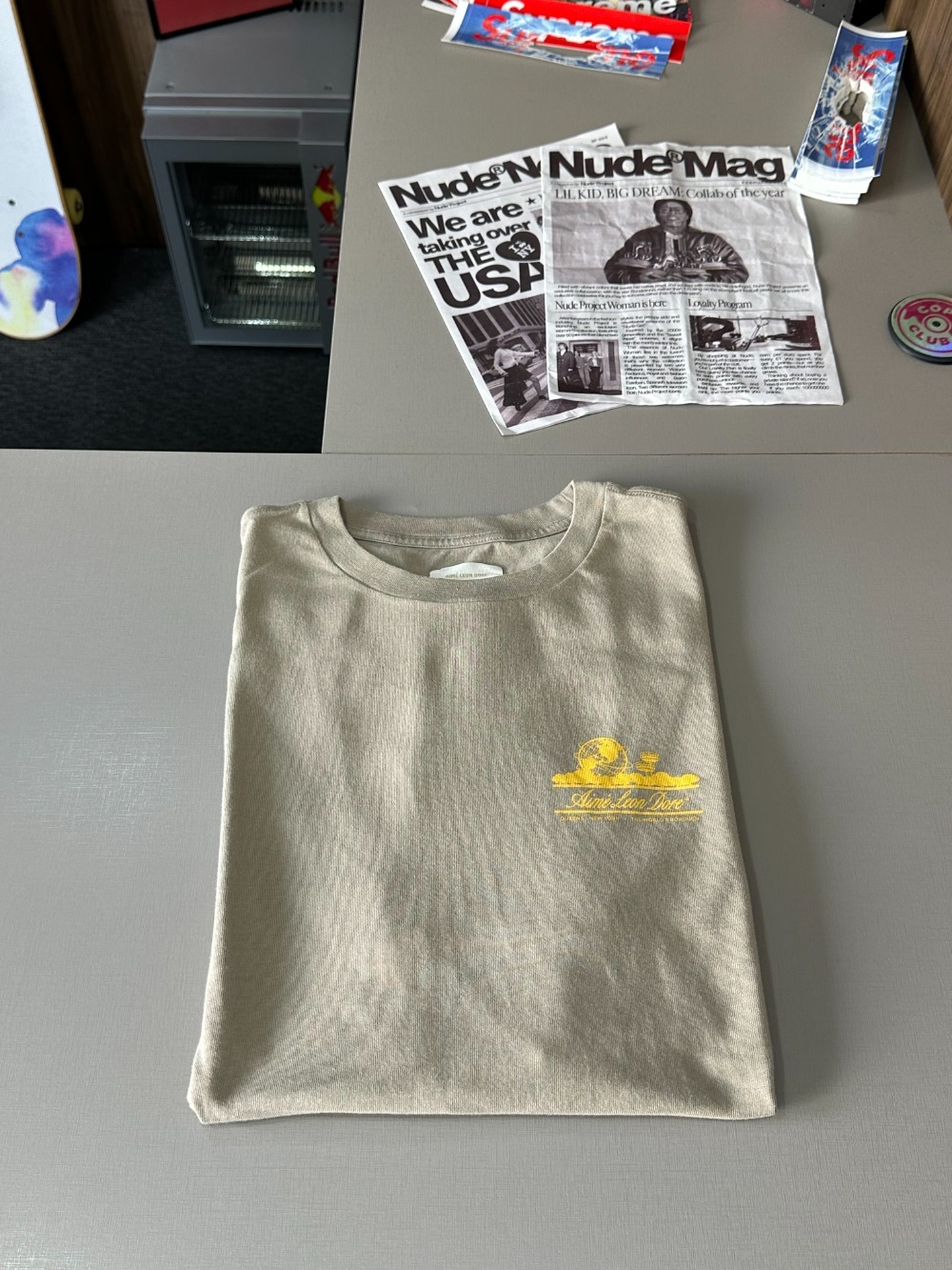 Camiseta Aimé Leon Dore Sun Faded Unisphere Laurel Oak — G, Novo