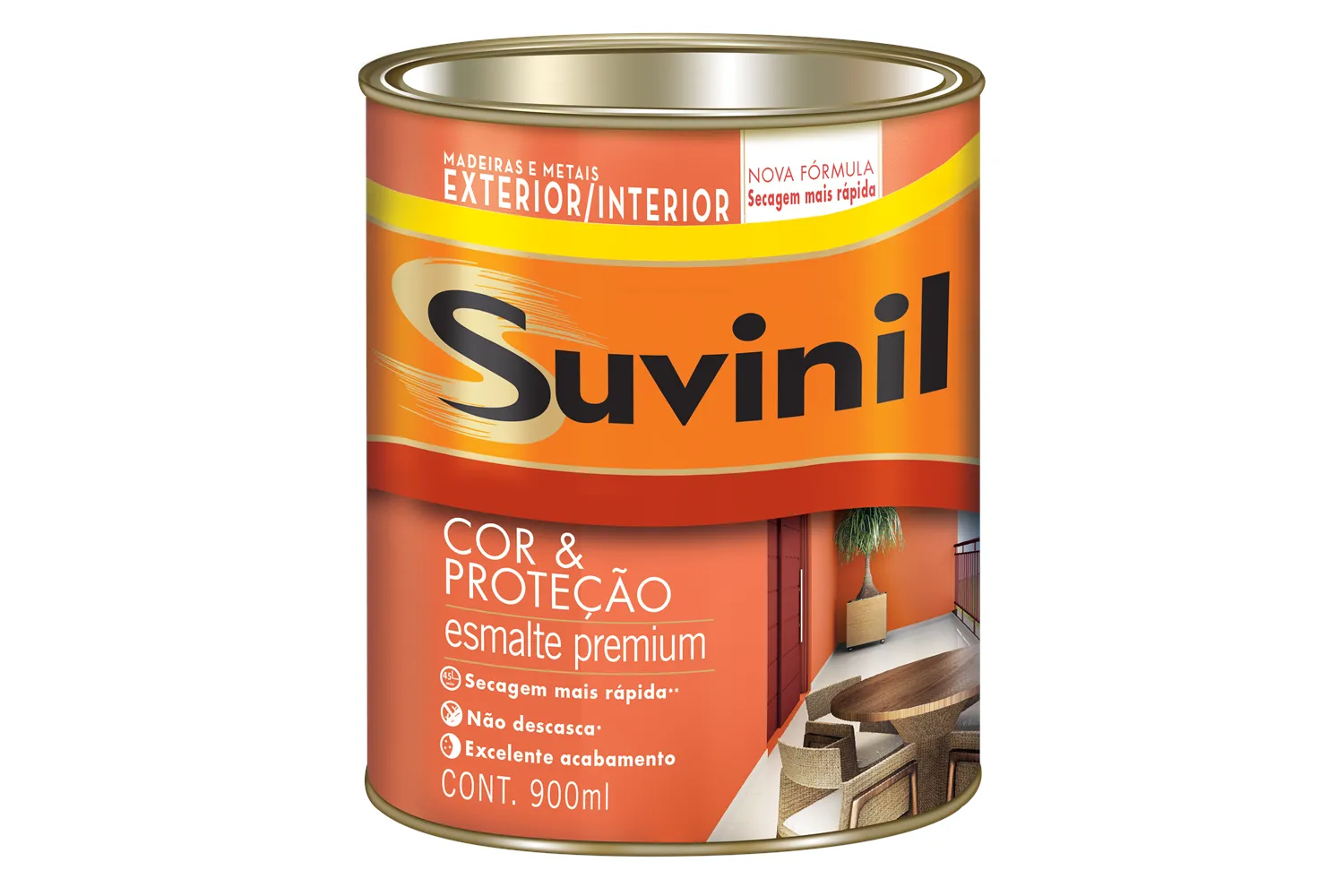 ESMALTE PREMIUM COR E PROTEÇÃO ACETINADO BRANCO 0,9L SUVINIL