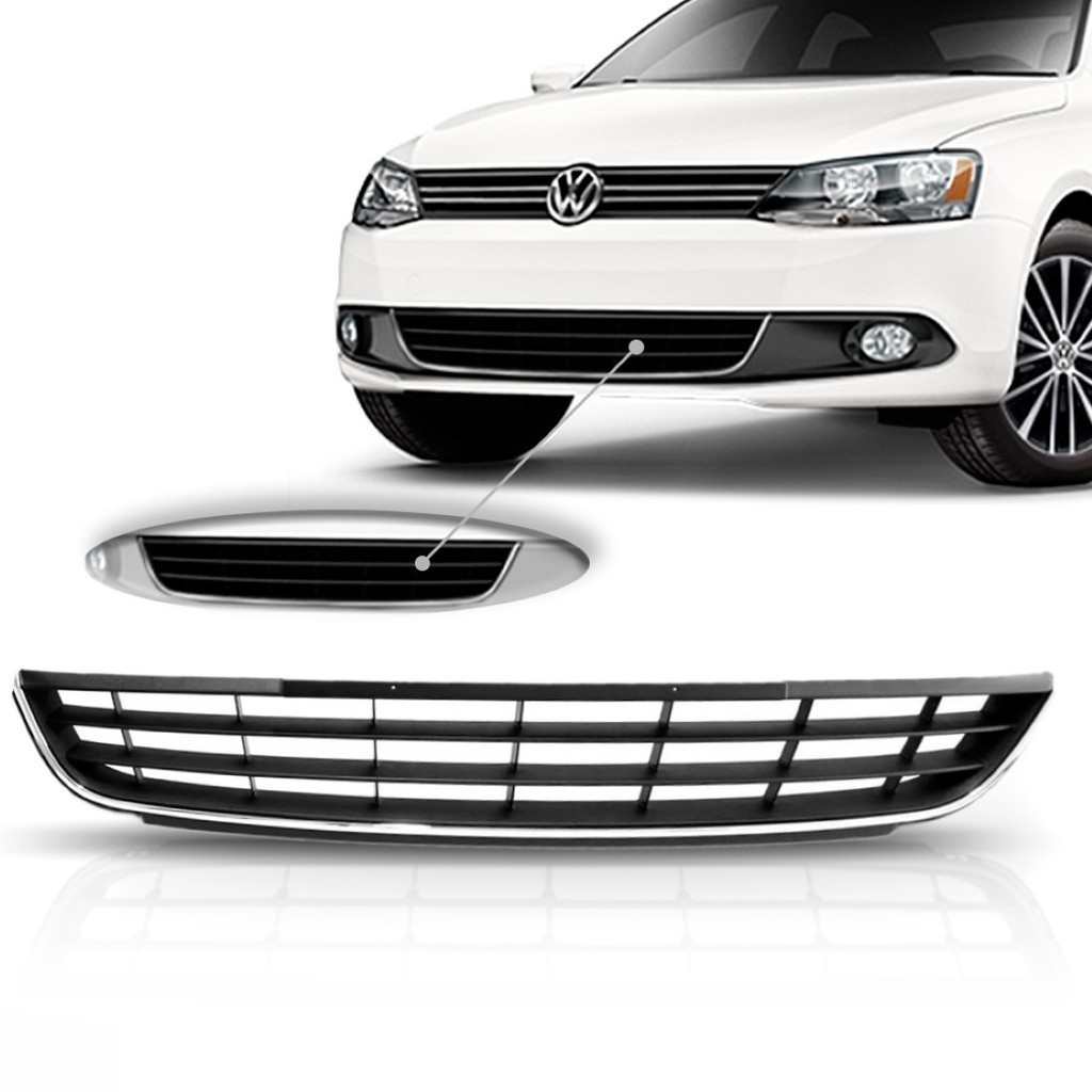 Grade Inferior Central Jetta 2011 A 2014 Com Friso Cromado