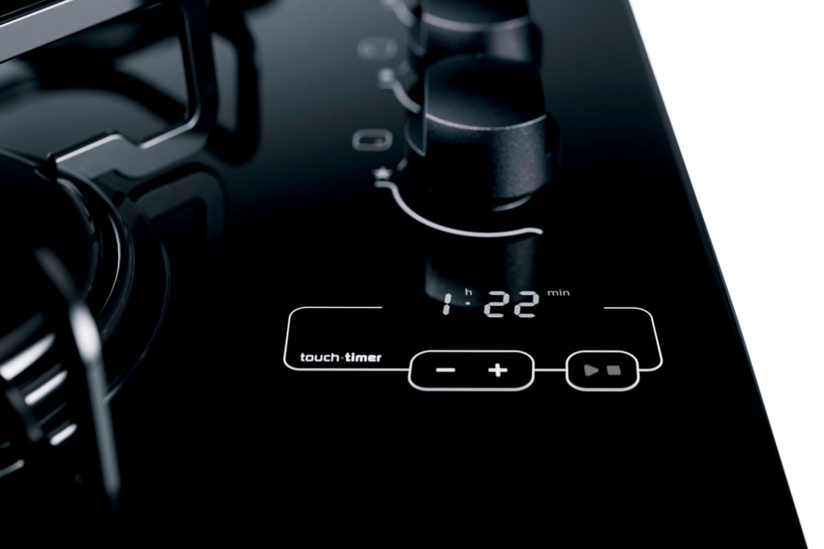 Foto 3 de Cooktop 4 Bocas Brastemp com Duplachama e Timer Touch - BDT62AE Bivolt