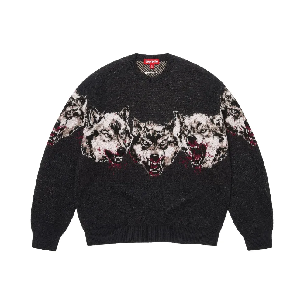 Suéter Supreme Wolves Black FW26-W8 — M, Novo