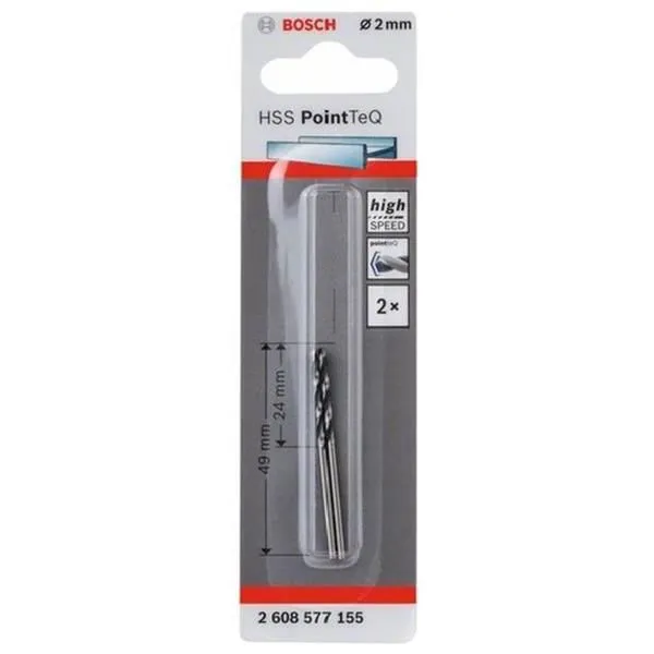 BROCA HSS POINT TEQ 2.0MM (2PCS) BOSCH