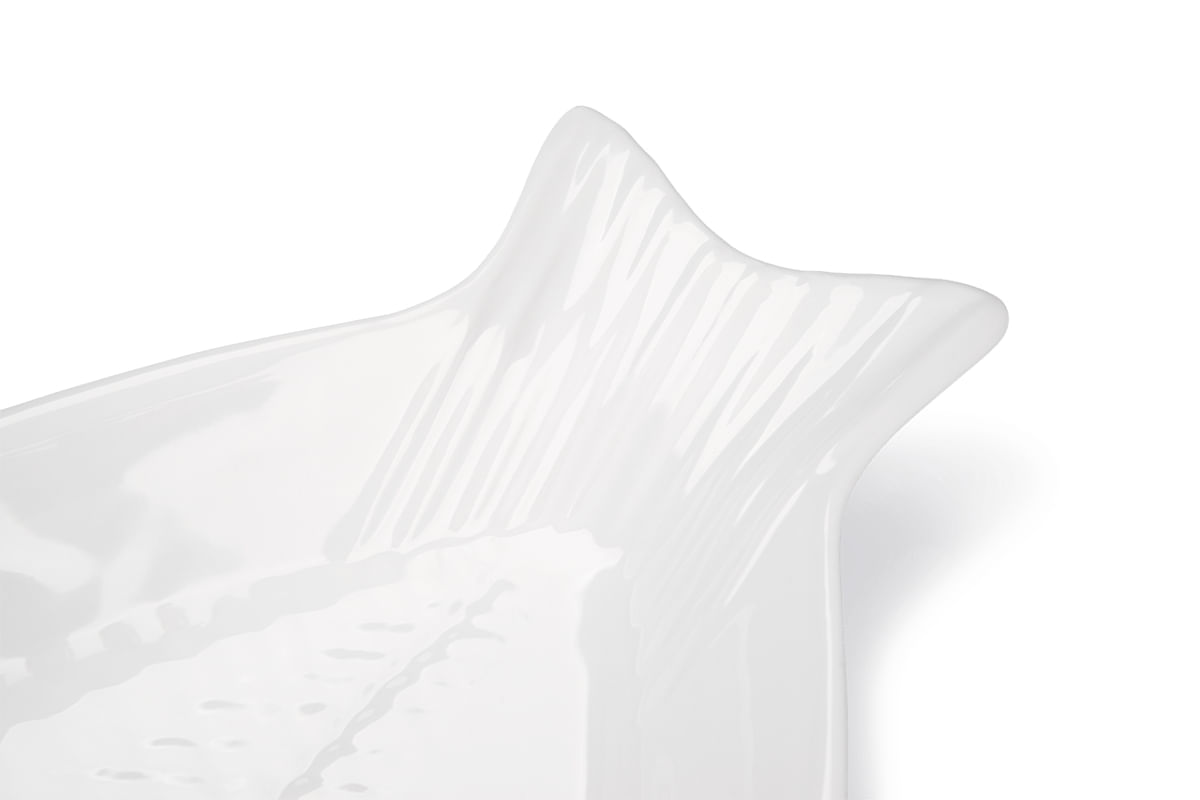 Foto 3 de Travessa para Peixe de Melamina Haus Concept Texture 59,5cm Branco