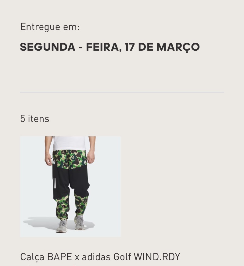 Foto 3 de BAPE x adidas Calça Golf Wind.RDY Black — G, Novo